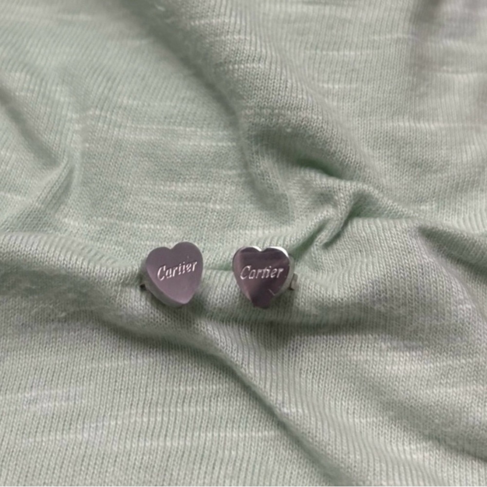 Fashion Silver Heart Studs - Picture 3 of 4